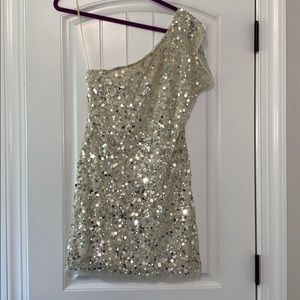 Arden B One Shoulder Sequins Dress